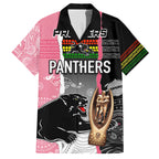 personalised-panther-rugby-nrl-premiers-family-matching-off-shoulder-maxi-dress-and-hawaiian-shirt-panther-pride-black-pink-aboriginal-mix-art