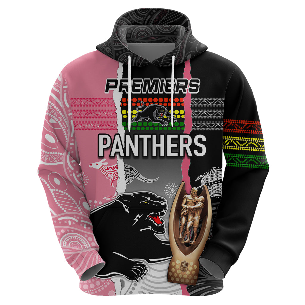 personalised-panther-rugby-nrl-premiers-hoodie-panther-pride-black-pink-aboriginal-mix-art