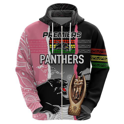 personalised-panther-rugby-nrl-premiers-hoodie-panther-pride-black-pink-aboriginal-mix-art