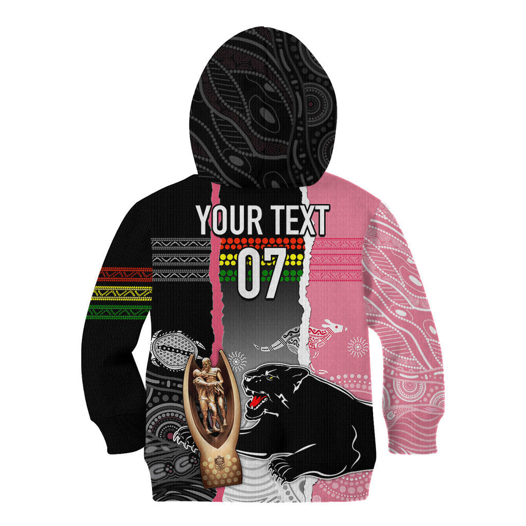personalised-panther-rugby-nrl-premiers-kid-hoodie-panther-pride-black-pink-aboriginal-mix-art
