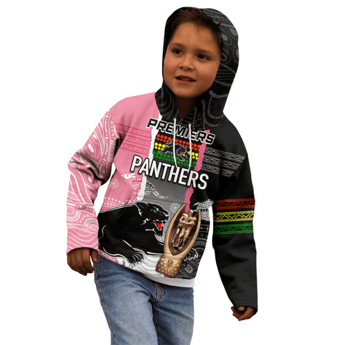 personalised-panther-rugby-nrl-premiers-kid-hoodie-panther-pride-black-pink-aboriginal-mix-art