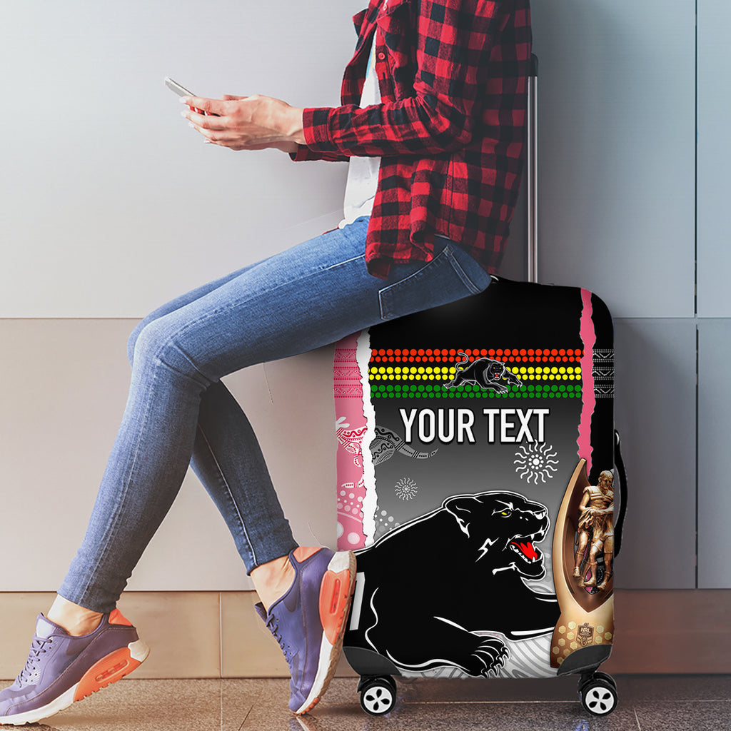 personalised-panther-rugby-nrl-premiers-luggage-cover-panther-pride-black-pink-aboriginal-mix-art