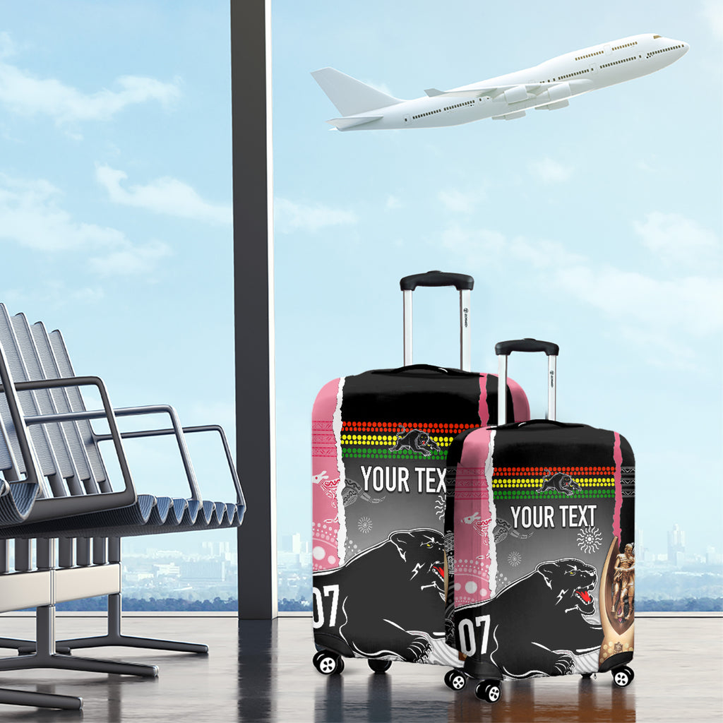 personalised-panther-rugby-nrl-premiers-luggage-cover-panther-pride-black-pink-aboriginal-mix-art