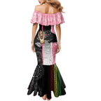 personalised-panther-rugby-nrl-premiers-mermaid-dress-panther-pride-black-pink-aboriginal-mix-art