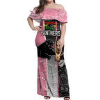 personalised-panther-rugby-nrl-premiers-off-shoulder-maxi-dress-panther-pride-black-pink-aboriginal-mix-art