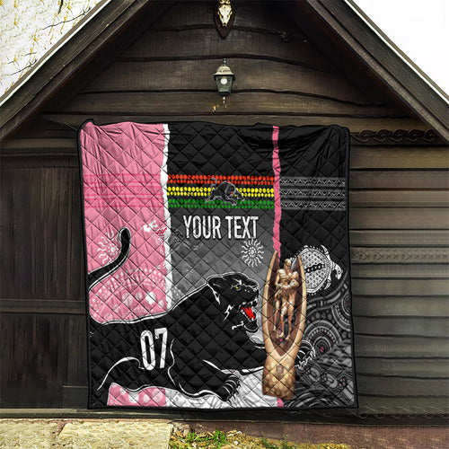 personalised-panther-rugby-nrl-premiers-quilt-panther-pride-black-pink-aboriginal-mix-art