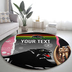 personalised-panther-rugby-nrl-premiers-round-carpet-panther-pride-black-pink-aboriginal-mix-art