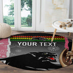 personalised-panther-rugby-nrl-premiers-round-carpet-panther-pride-black-pink-aboriginal-mix-art