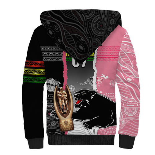 personalised-panther-rugby-nrl-premiers-sherpa-hoodie-panther-pride-black-pink-aboriginal-mix-art