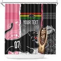 personalised-panther-rugby-nrl-premiers-shower-curtain-panther-pride-black-pink-aboriginal-mix-art