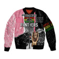 personalised-panther-rugby-nrl-premiers-sleeve-zip-bomber-jacket-panther-pride-black-pink-aboriginal-mix-art