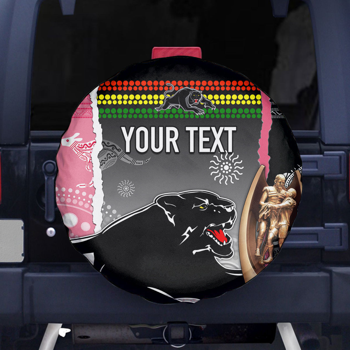 personalised-panther-rugby-nrl-premiers-spare-tire-cover-panther-pride-black-pink-aboriginal-mix-art