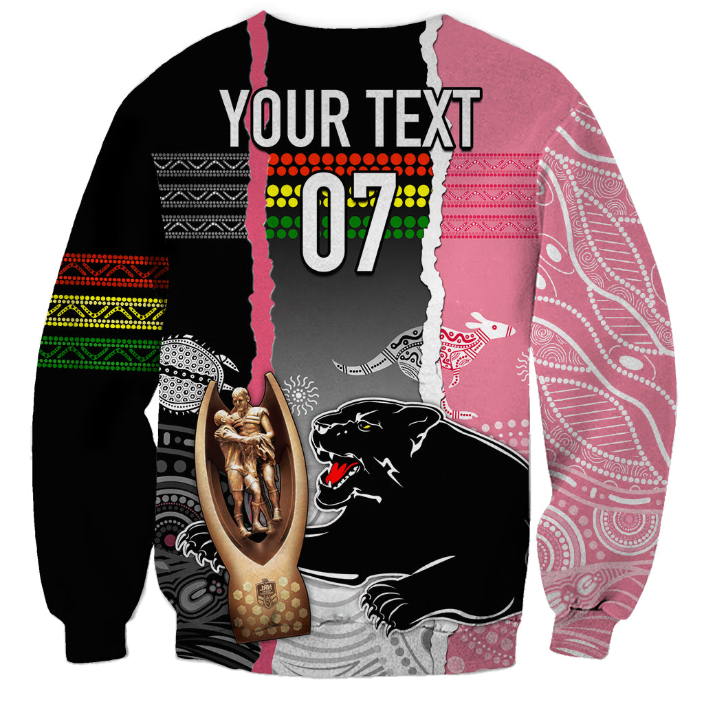 personalised-panther-rugby-nrl-premiers-sweatshirt-panther-pride-black-pink-aboriginal-mix-art