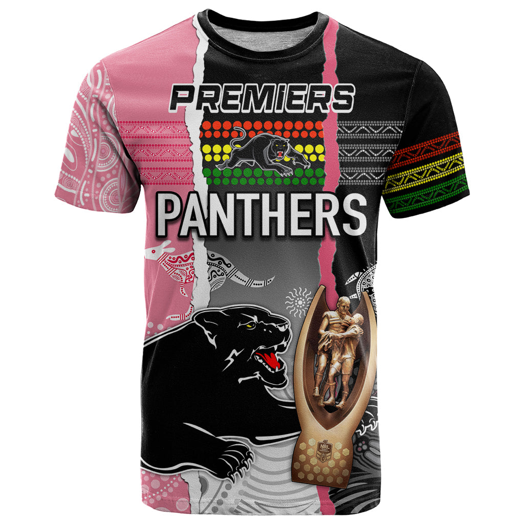 personalised-panther-rugby-nrl-premiers-t-shirt-panther-pride-black-pink-aboriginal-mix-art