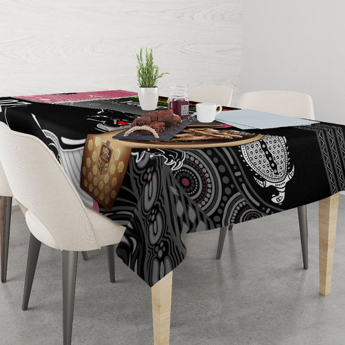 personalised-panther-rugby-nrl-premiers-tablecloth-panther-pride-black-pink-aboriginal-mix-art