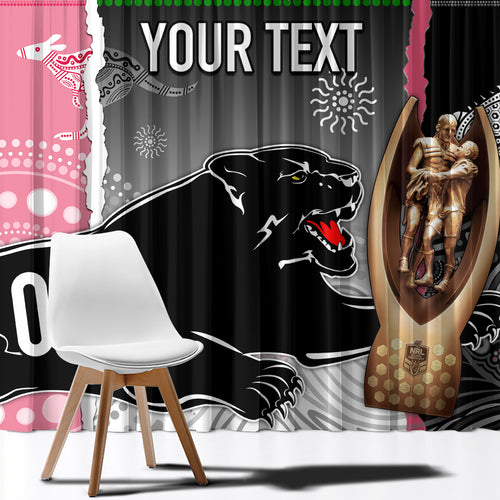 personalised-panther-rugby-nrl-premiers-window-curtain-panther-pride-black-pink-aboriginal-mix-art