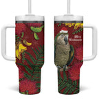 Kakapo Bird New Zealand Tumbler With Handle Floral Christmas