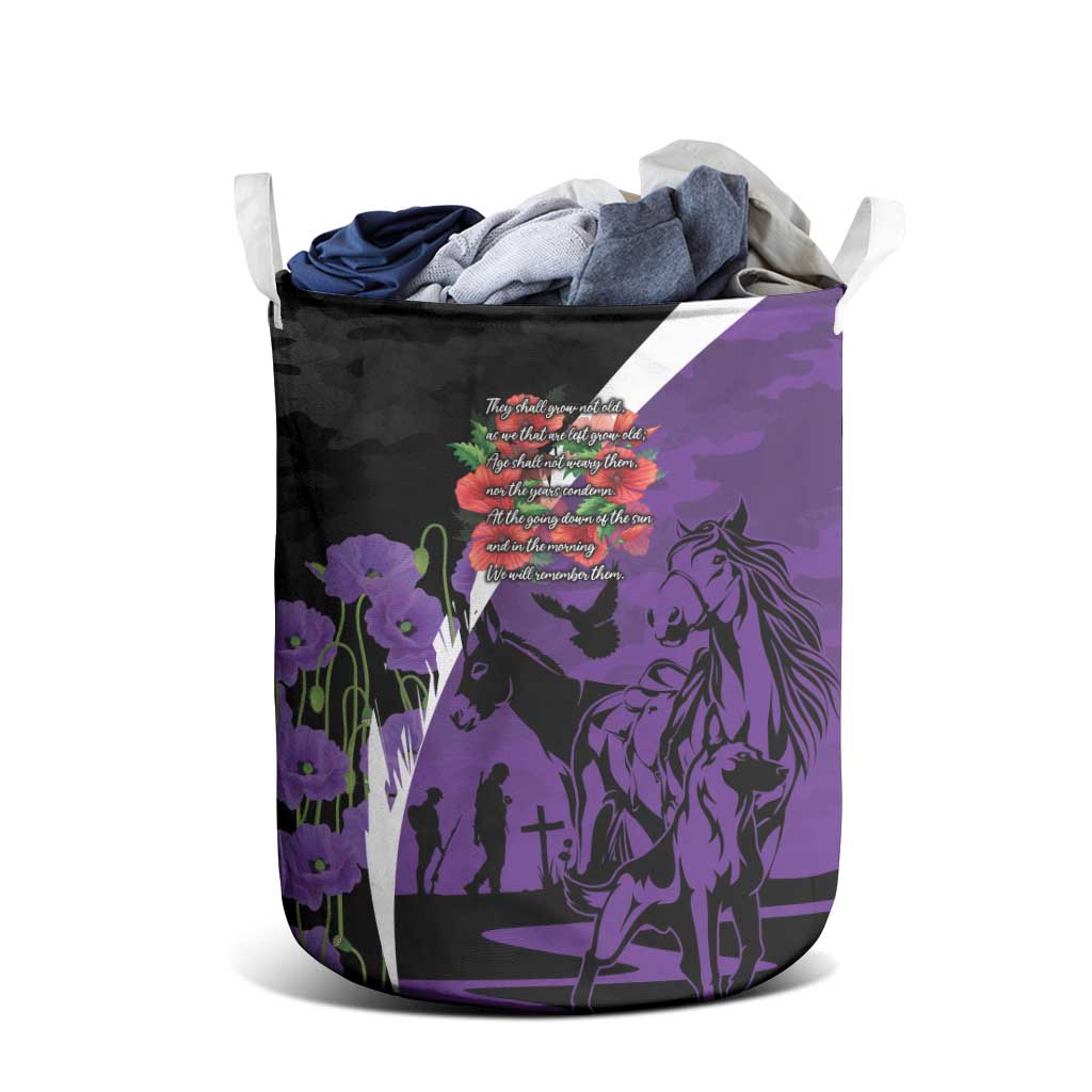 Australia ANZAC Day Laundry Basket Animals of War - Lest We Forget