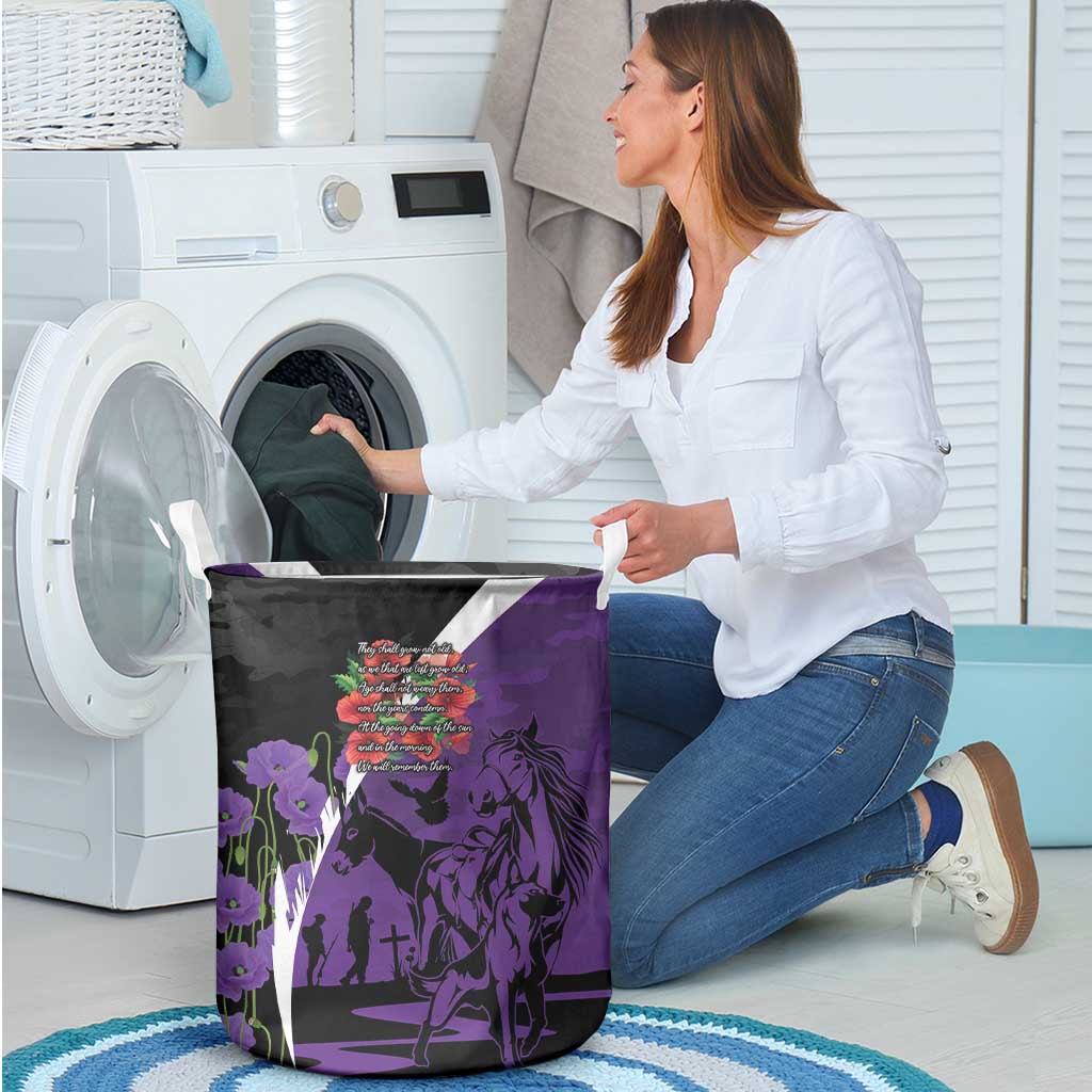 Australia ANZAC Day Laundry Basket Animals of War - Lest We Forget