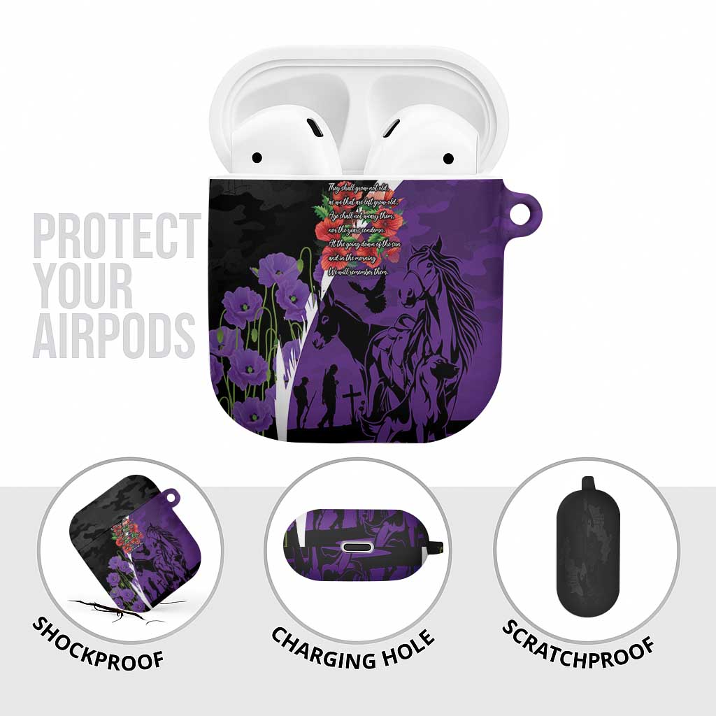 Australia ANZAC Day AirPods Case Animals of War - Lest We Forget