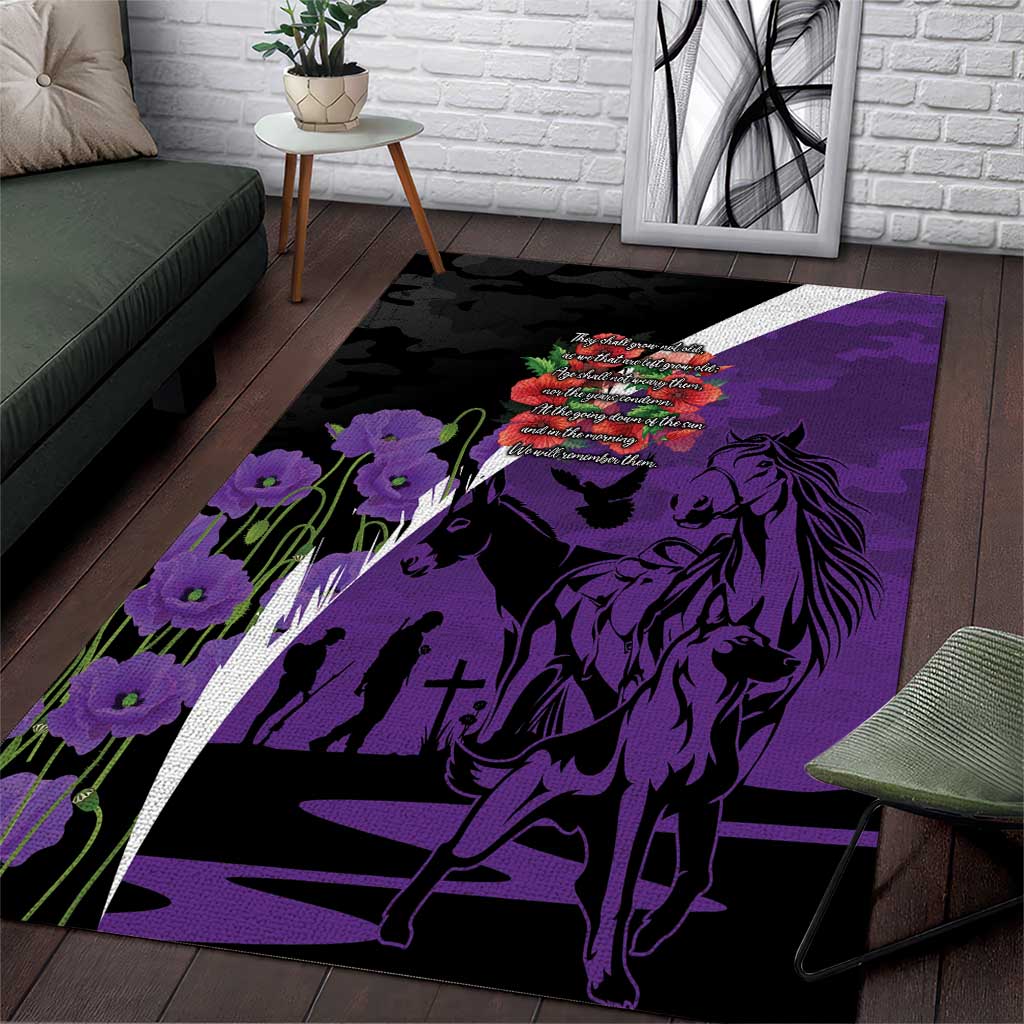 Australia ANZAC Day Area Rug Animals of War - Lest We Forget