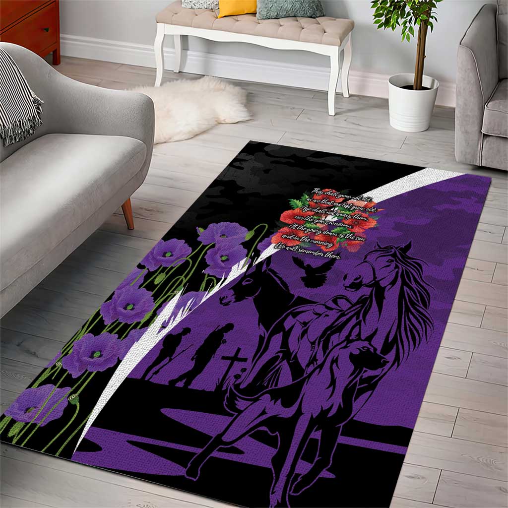 Australia ANZAC Day Area Rug Animals of War - Lest We Forget