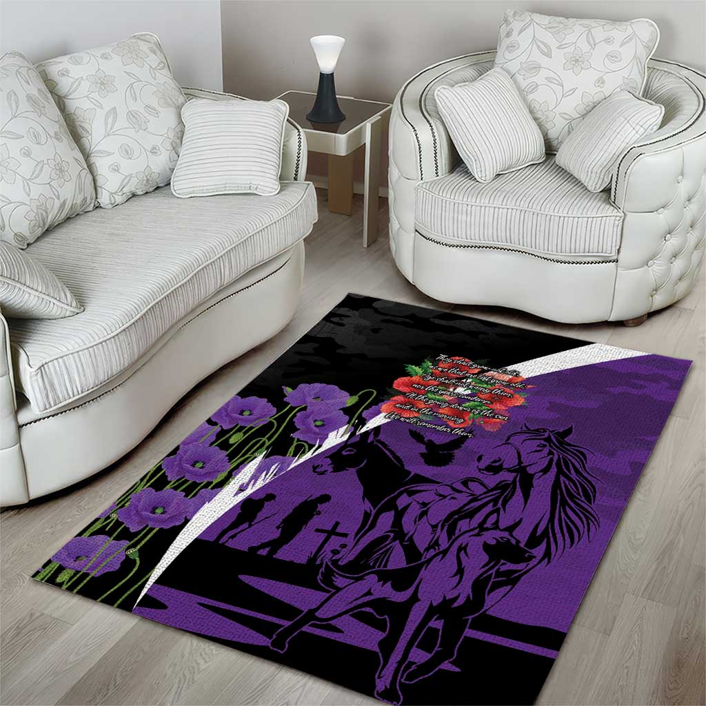 Australia ANZAC Day Area Rug Animals of War - Lest We Forget