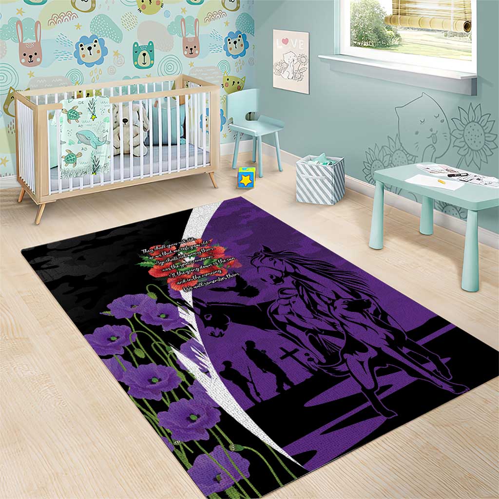 Australia ANZAC Day Area Rug Animals of War - Lest We Forget