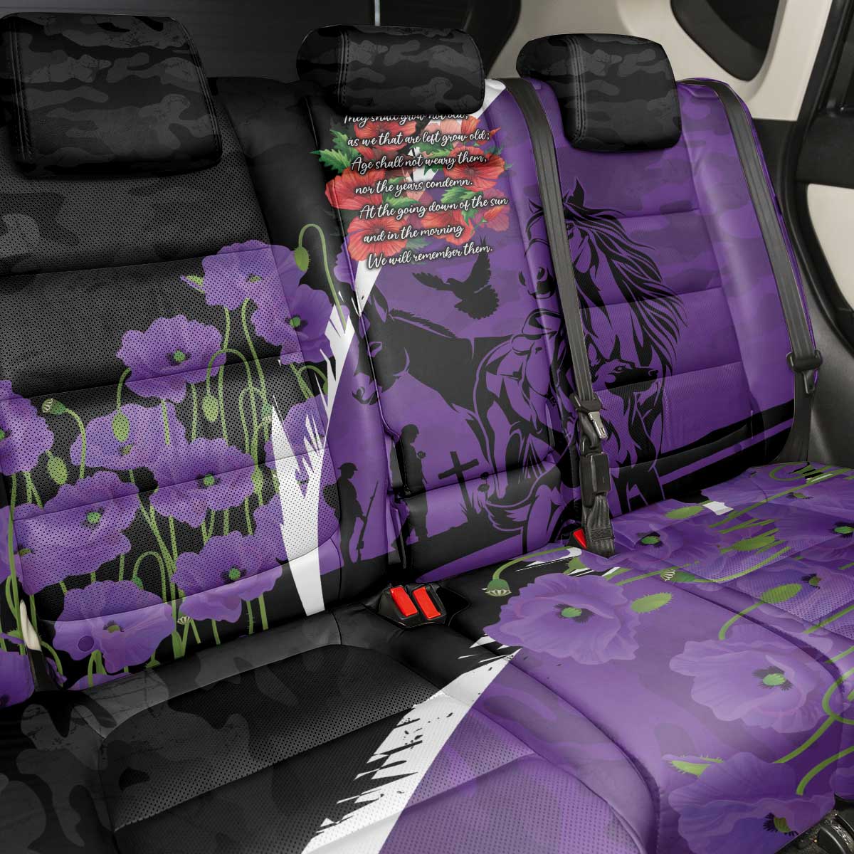 Australia ANZAC Day Back Car Seat Cover Animals of War - Lest We Forget