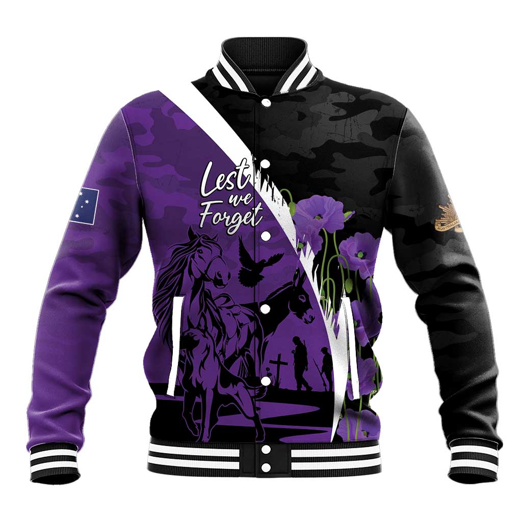 Australia ANZAC Day Baseball Jacket Animals of War - Lest We Forget