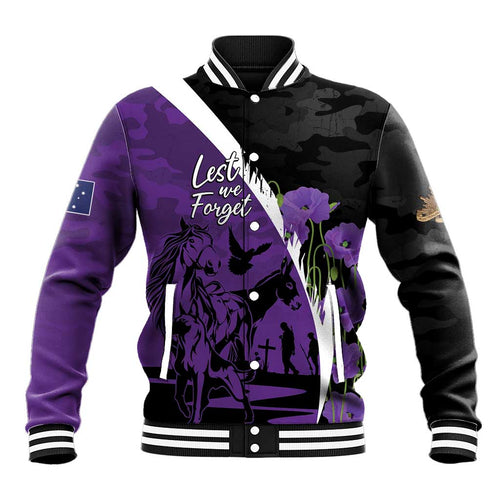 Australia ANZAC Day Baseball Jacket Animals of War - Lest We Forget