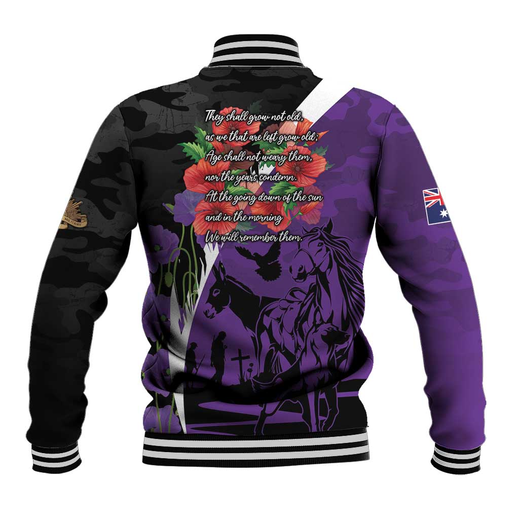 Australia ANZAC Day Baseball Jacket Animals of War - Lest We Forget