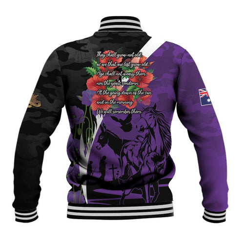 Australia ANZAC Day Baseball Jacket Animals of War - Lest We Forget