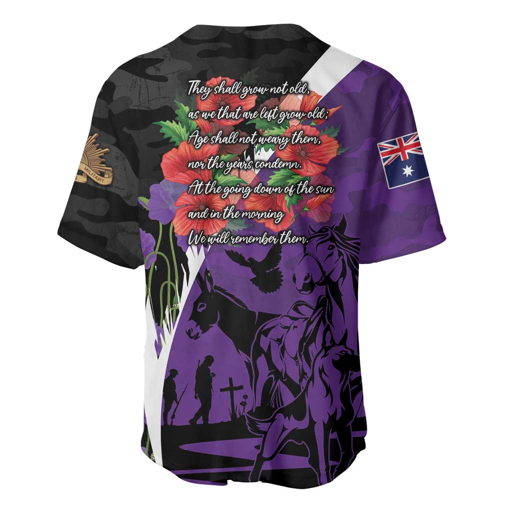 Australia ANZAC Day Baseball Jersey Animals of War - Lest We Forget