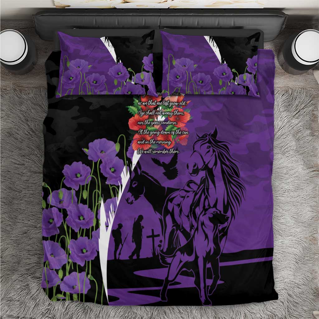 Australia ANZAC Day Bedding Set Animals of War - Lest We Forget