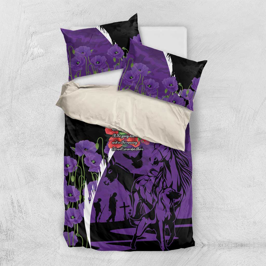 Australia ANZAC Day Bedding Set Animals of War - Lest We Forget