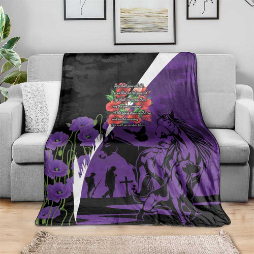 Australia ANZAC Day Blanket Animals of War - Lest We Forget