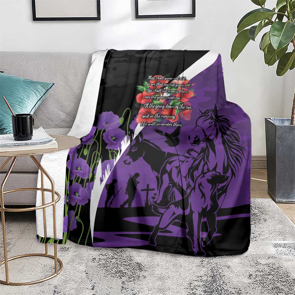 Australia ANZAC Day Blanket Animals of War - Lest We Forget