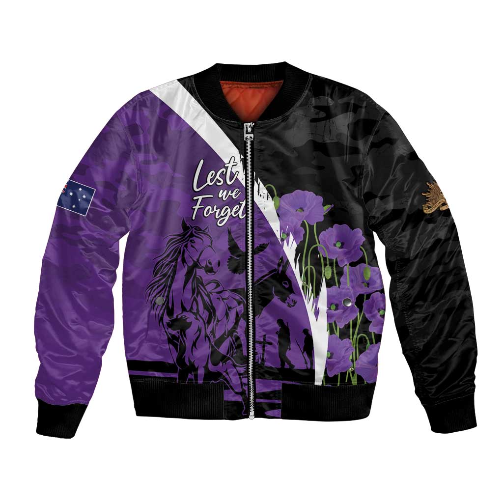 Australia ANZAC Day Bomber Jacket Animals of War - Lest We Forget