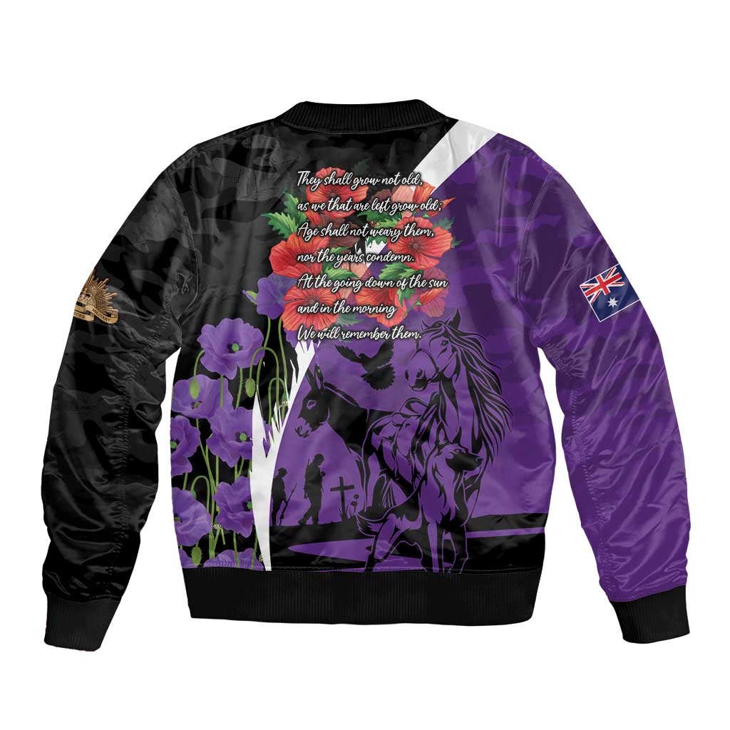 Australia ANZAC Day Bomber Jacket Animals of War - Lest We Forget