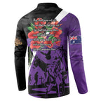 Australia ANZAC Day Button Sweatshirt Animals of War - Lest We Forget