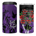 Australia ANZAC Day 4 in 1 Can Cooler Tumbler Animals of War - Lest We Forget