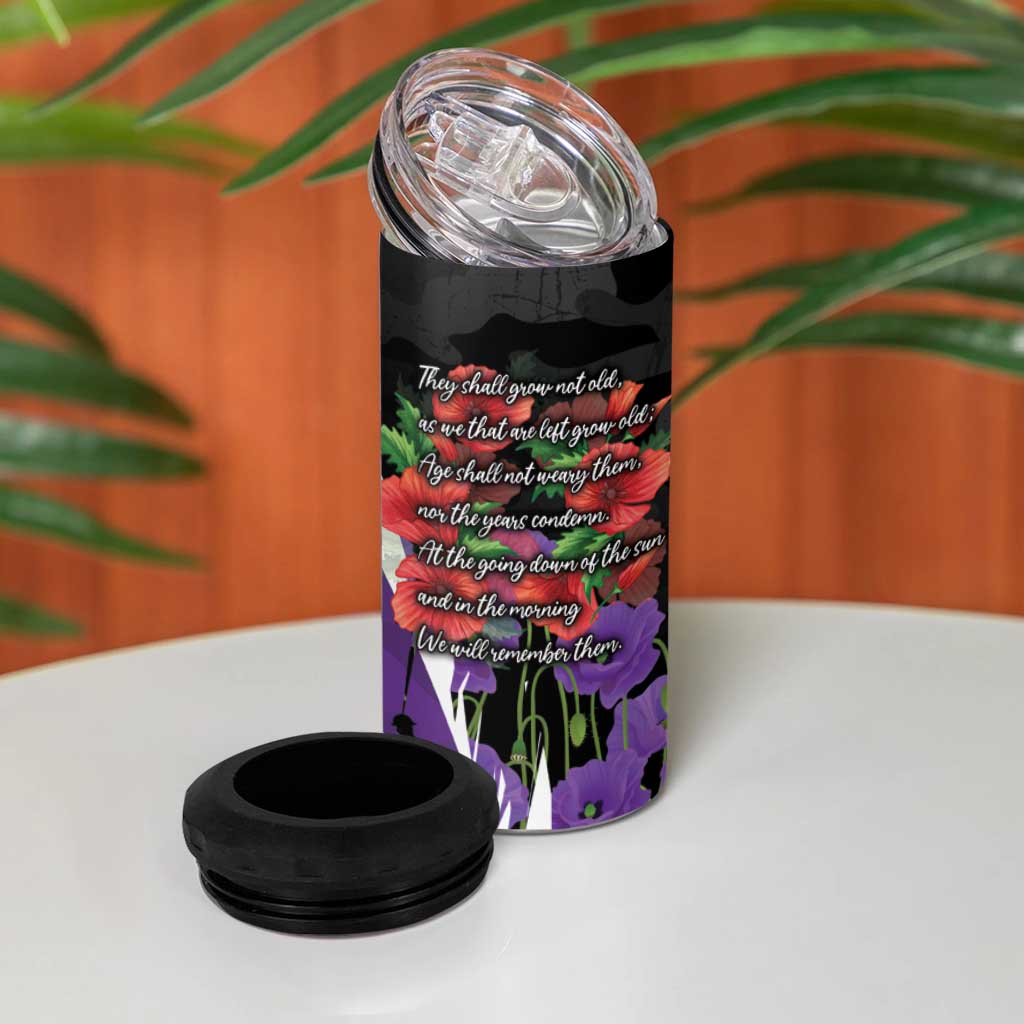 Australia ANZAC Day 4 in 1 Can Cooler Tumbler Animals of War - Lest We Forget
