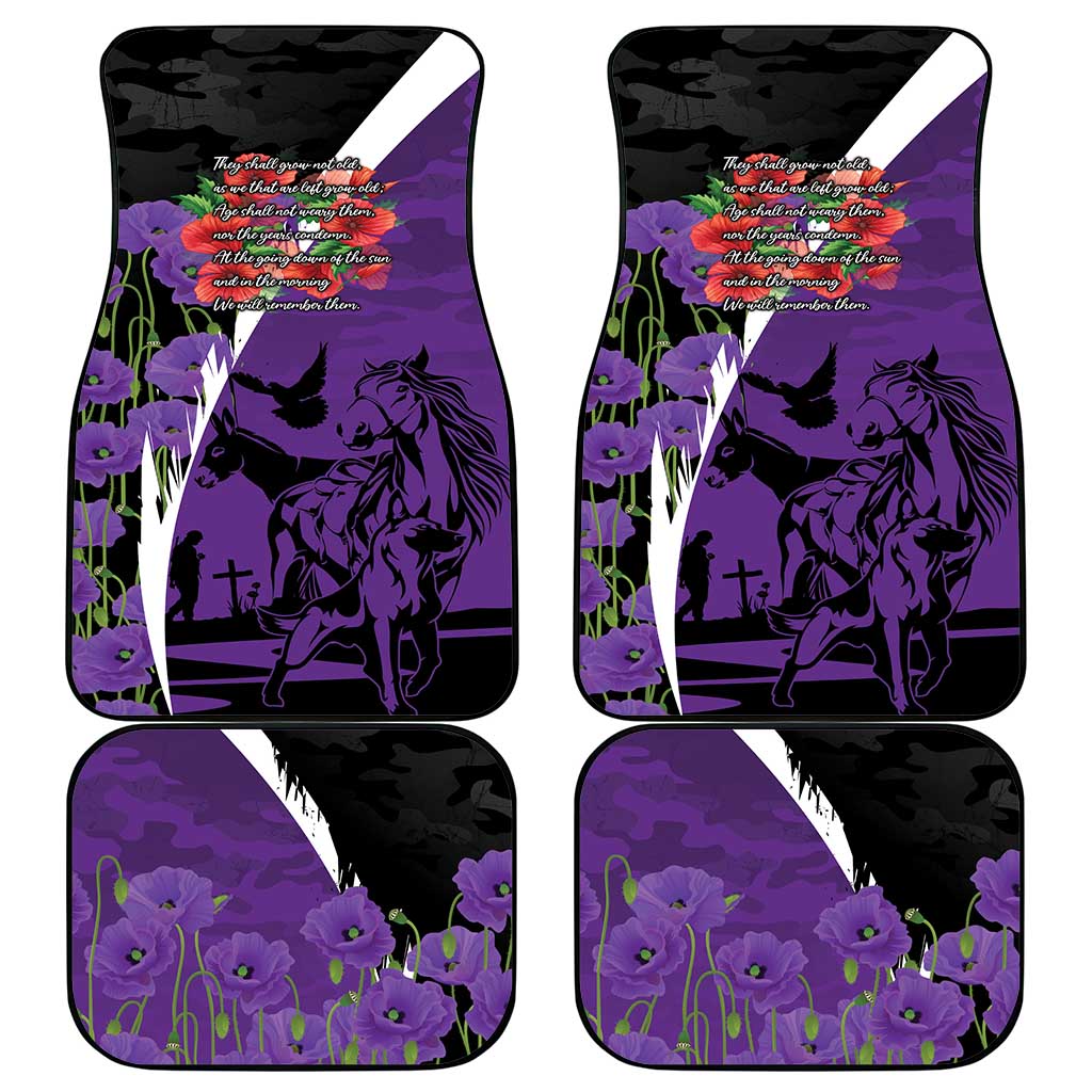 Australia ANZAC Day Car Mats Animals of War - Lest We Forget