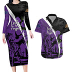 Australia ANZAC Day Couples Matching Long Sleeve Bodycon Dress and Hawaiian Shirt Animals of War - Lest We Forget