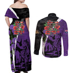 Australia ANZAC Day Couples Matching Off Shoulder Maxi Dress and Long Sleeve Button Shirt Animals of War - Lest We Forget