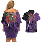 Australia ANZAC Day Couples Matching Off Shoulder Short Dress and Hawaiian Shirt Animals of War - Lest We Forget