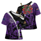 Australia ANZAC Day Cross Shoulder Shirt Animals of War - Lest We Forget