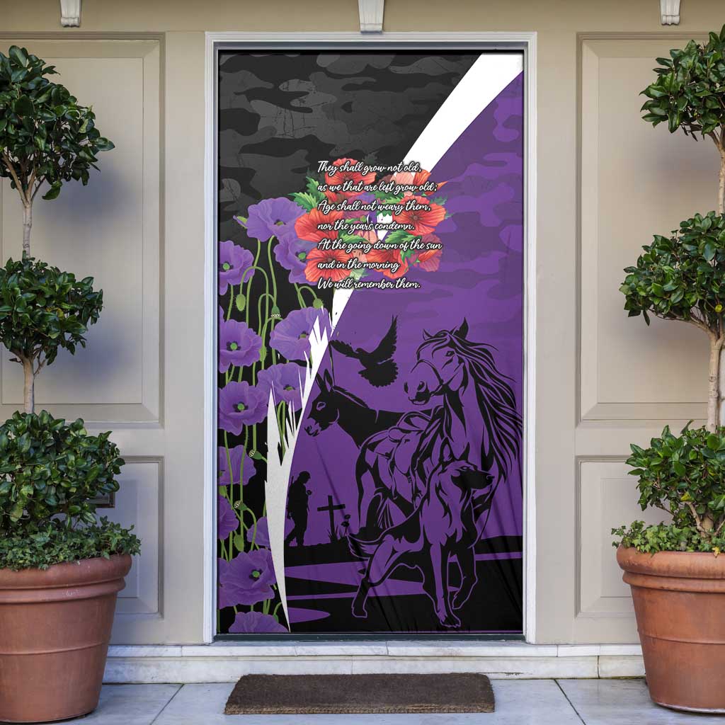 Australia ANZAC Day Door Cover Animals of War - Lest We Forget