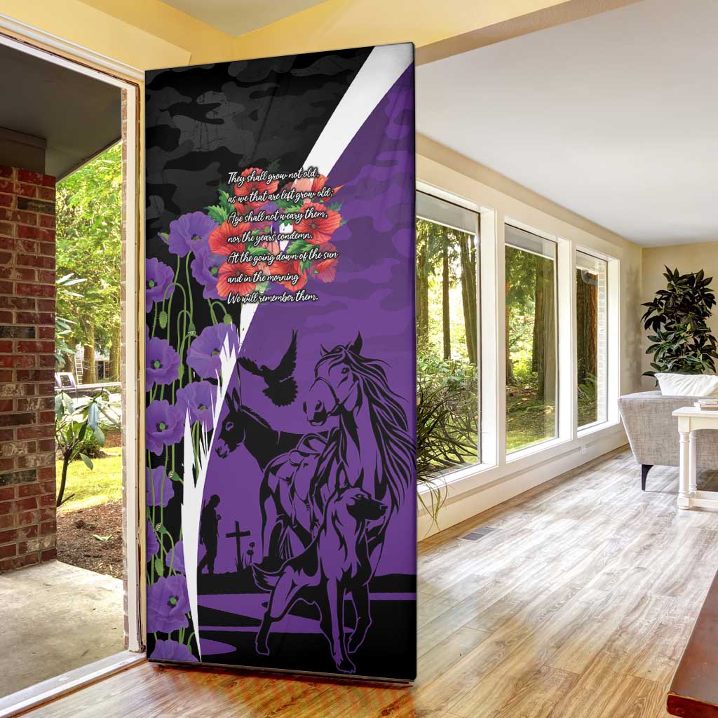 Australia ANZAC Day Door Cover Animals of War - Lest We Forget